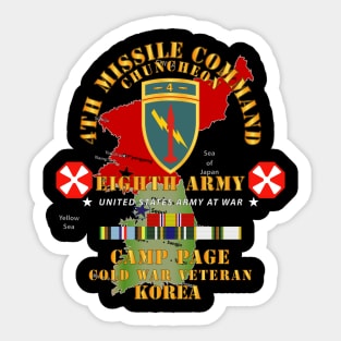 4th Missile Command - Eighth Army - Camp Page - Chuncheon, Korea - Cold War Veteran X 300 Sticker